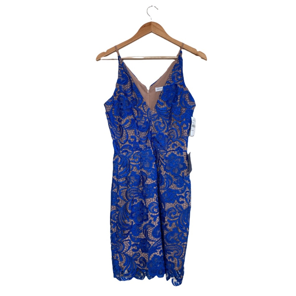 NWT - Dress The Population Cobalt Blue Lace Dress (M)